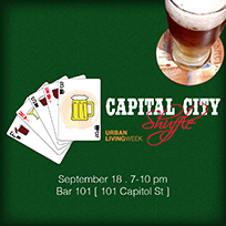 Logo for the Capital City Shuffle event for Charleston West Virginia's Urban Living Week 2015