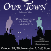 Theater poster for the Alban Arts Center production of Our Town